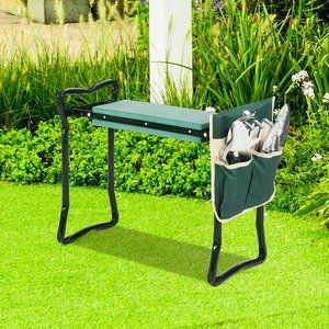Garden Kneeler & Seat Folding Multi-Functional Steel Garden Stool with Tool Bag